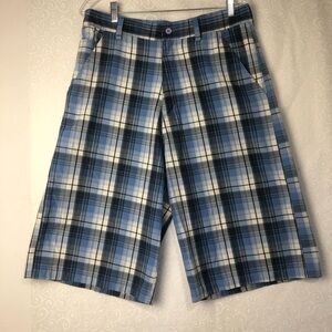 Shaka Wear Shorts Blue Plaid Multicolor Relaxed Fit Casual  Men’s Size 34